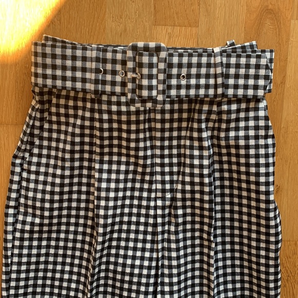 Zara tailored checked tapered pant with belt - Picture 3 of 7